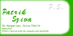 patrik sziva business card